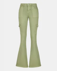 Женские джинсы-клеш с карманами cargo Green Coast, цвет 580 Musgo