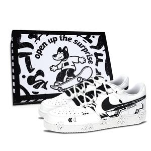 Nike Кроссовки для скейтбординга Court Vision 1 Low Top унисекс, черные, белые