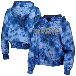 Женская ветровка с капюшоном и молнией во всю длину Mitchell & Ness Dallas Cowboys Galaxy, цвет Cow Navy