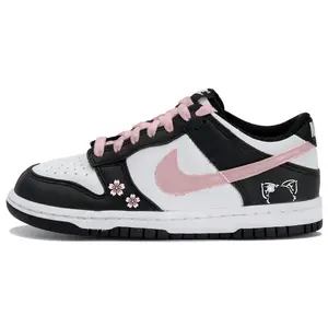 Детские кроссовки dunk low top skateboard Nike, белый/розовый