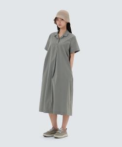 Охлаждающее платье с воротником-стойкой