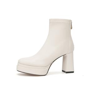 Zubumei Женские ботильоны на каблуке 9 см Ecru, цвет Ecru