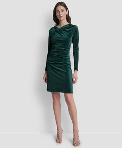 Женское платье-футляр с длинными рукавами и асимметричным вырезом DKNY, Pine Grove