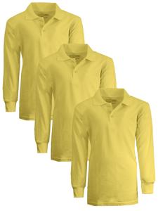 Футболки-поло Galaxy Authentic для мальчиков, облегающие, с длинным рукавом, 3 шт. Galaxy By Harvic, желтый/желтый/желтый
