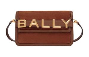Сумка через плечо из замши, женская коричневая BALLY