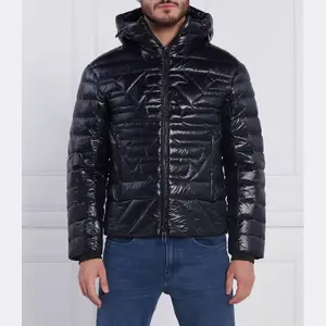 Пуховик стандартного кроя Emporio Armani, синий