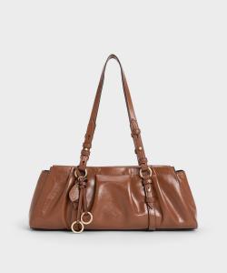 Сумка-мешок Britton с присборенной талией Charles & Keith, цвет Chocolate