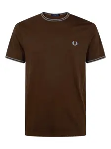 Хлопковая футболка Fred Perry, коричневый