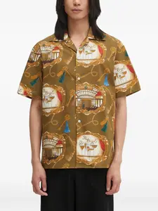 Рубашка с узором с короткими рукавами Drôle De Monsieur, коричневый