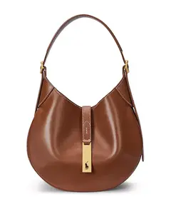 Маленькая кожаная сумка через плечо Polo ID Polo Ralph Lauren, коричневый