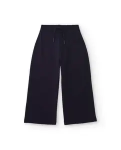 Широкие брюки для девочки темно-синего цвета с эластичной талией Tuc tuc
