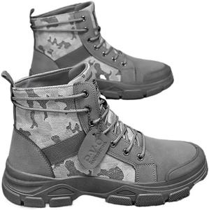 Мужские ботинки Qacksv с середины голени, походные ботинки для активного отдыха, военные тактические ботинки для мужчин, удобные, прочные с противоскользящей подошвой, серый