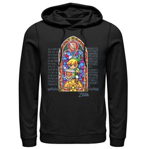 Мужской пуловер с капюшоном Legend Of Zelda Link Stained Glass Window Licensed Character