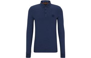 Поло с лого-нашивкой и эластичной тканью HUGO BOSS, синий