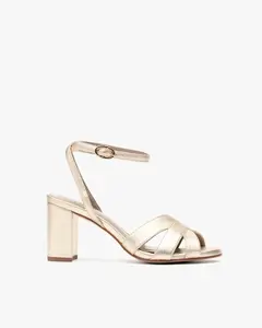 Женские кожаные босоножки на каблуке Pedro Miralles, золотой