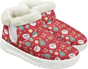 Quxjehoe Женские зимние ботинки для снега, утепленные, для улицы и дома, ботильоны до щиколотки, противоскользящие, для зимних прогулок, белая подошва, размер 6-13,5