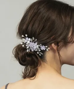 Большой цветочный гребень для волос Кандзаши, свадебный аксессуар для волос с жемчугом Girl, цвет Pu(51000)