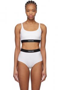 Белый модальный фирменный бюстгальтер-бралетт TOM FORD