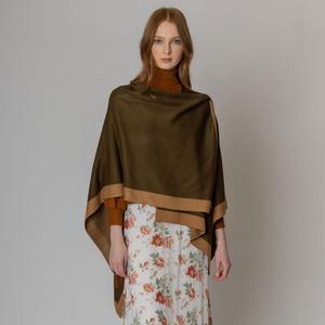 Бордюрное пончо руана с наплечным ремнем TRUEDAMES, оливковый