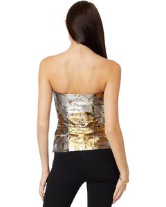 Топ Lilly Pulitzer Camilo Strapless Floral Jacquard Top, цвет Gold Metallic Peony Parade Brocade