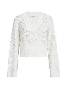 Свитер с V-образным вырезом Brunello Cucinelli, белый