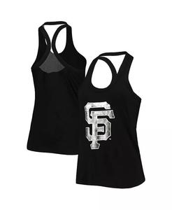 Черная женская майка San Francisco Giants Tonal Athleisure Racerback The Wild Collective