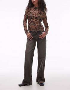 Джинсы Ember прямого кроя с низкой посадкой в винтажном сером цвете Topshop