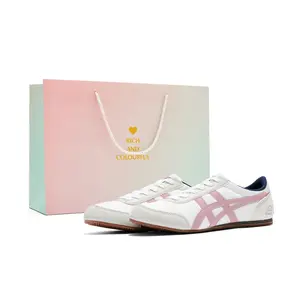 Тренировочные кроссовки устойчивые к истиранию повседневные женские pink white Onitsuka Tiger, розовый