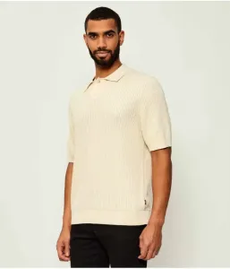 Поло Акоппо relaxed fit Boss Orange, бежевый