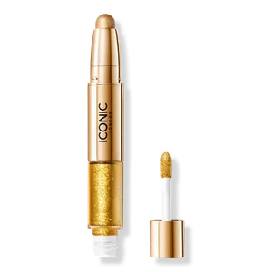 Двусторонние блестящие тени для век Glaze Crayon ICONIC LONDON, Goldmine (gold)