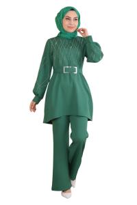 Брючный костюм MODAMIHRAM, темно-зеленый
