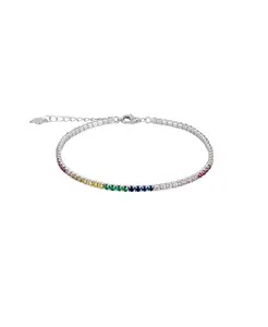 Теннисный браслет из стерлингового серебра с радужным цветовым оттенком Spero London, silver