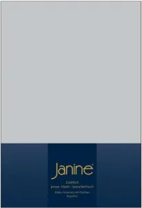Простыня на резинке Janine Design из эластичного джерси (для кроватей с пружинным блоком) TOPPER 5001, серебристая, размер 100x200 см Original Janine