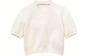 Джемпер с рельефным узором и логотипом Alexander Wang, мягкий белый