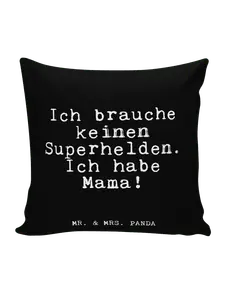 Подушка Mr & Mrs Panda 40x40 Ich brauche keinen Superhelden, черный