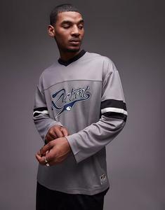 Футболка Carhartt WIP detroit mesh с длинными рукавами серого цвета