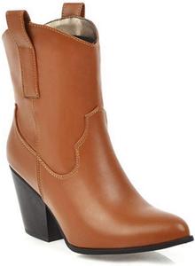 Женские вестерн-казачьи ботильоны VOKLIN Chelsea с заостренным носком, на высокой массивной подошве, короткие, для езды, Black/Suede Leather