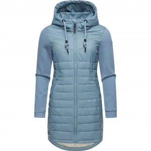 Стеганое пальто Ragwear "Lucinda Long", пальто из современного микса материалов с капюшоном, синий