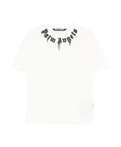 Футболка с изогнутым логотипом Palm Angels, белый