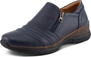 Женские туфли на танкетке PATRIZIA RIGNY с тонкой строчкой, мягким задником и удобной посадкой, темно-синий