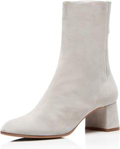 Женские ботильоны FSJ с круглым носком, невысоким массивным каблуком, застежкой-молнией сзади, модные зимние замшевые туфли на вечеринку, размеры 4-15 US, White