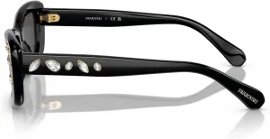 Женские квадратные солнцезащитные очки Swarovski Sk6008, Black/Dark Grey