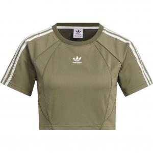Футболка baby tee с рукавом реглан женская strata Adidas Originals, оливковый