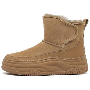 Женские зимние сапоги DAPHNE замшевые на платформе, желто-коричневый