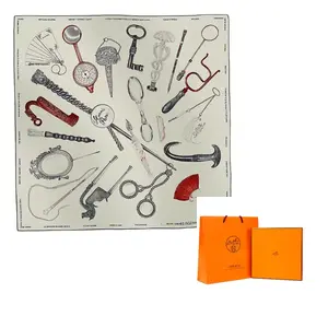 HERMES Шёлковый шарф женский бежевый, Beige