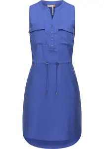 Платье-блузка в стиле рэгвир "Roissin", стильное летнее платье с завязками на бретельках Ragwear, синий