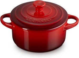 Мини-кастрюля Le Creuset, керамическая, круглая, 680 мл, вишнево-красная