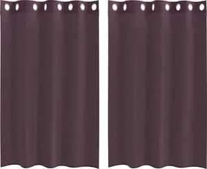 Шторы из вуали с люверсами, 2 шт., фиолетовые, 140x175 см vidaXL