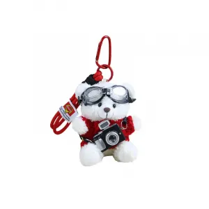 Плюшевый кулон пилот медвежонок высота 13см Jinnew, красный