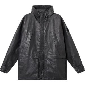STONE ISLAND Кожаная куртка, Charcoal Gray